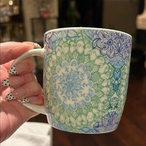 Intricate Blue and Green Mandala Mug